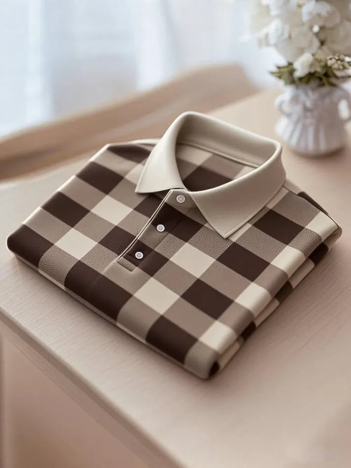 Ashford Heritage Plaid Button-Down Polo Shirt for Men