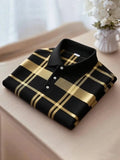 Kensington Gold Check Signature Polo Shirt for Men