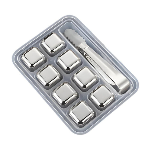 8PCS STAINLESS STEEL ICE CUBE